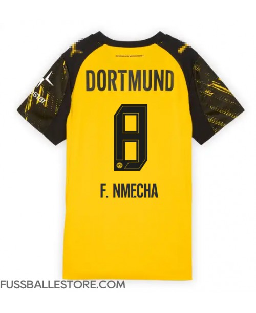 Günstige Borussia Dortmund Felix Nmecha #8 Heimtrikot Damen 2025-26 Kurzarm Günstige Borussia Dortmund Felix Nmecha #8 Heimtrikot Damen 2025-26 Kurzarm